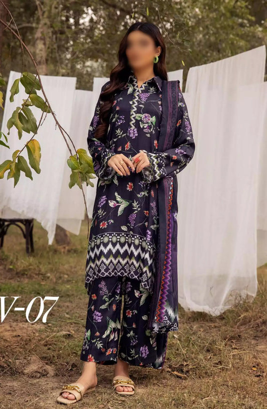 Vantage Printed Slub Collection By NUR - V 07