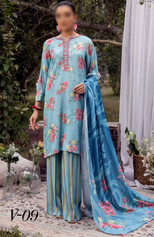 Vantage Printed Slub Collection By NUR - V 09