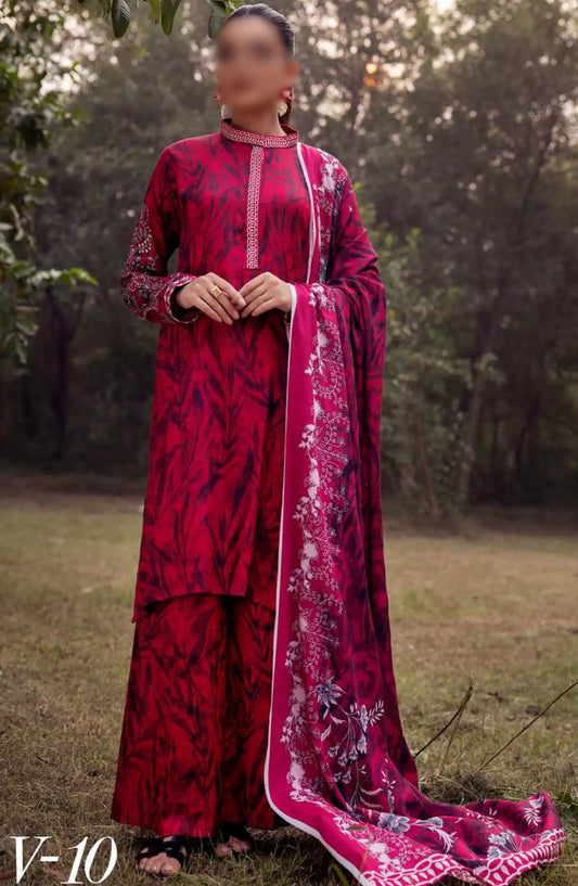 Vantage Printed Slub Collection By NUR - V 10