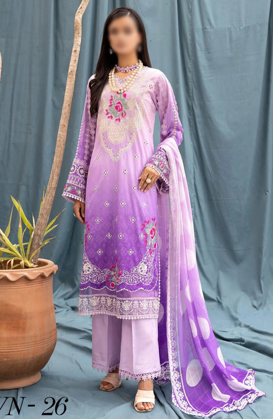 Vantage Printed and Embroidered Lawn Collection By NUR - VN-26