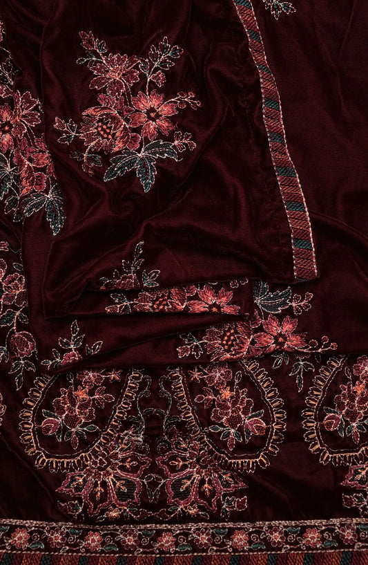 Royal Vibes Embroidered Velvet Shawl Collection by Alkarim - VS 5121 D
