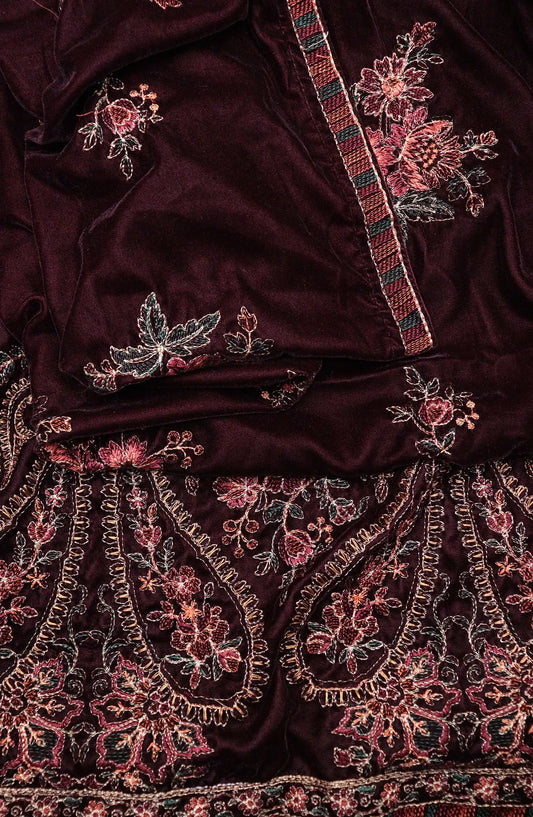 Royal Vibes Embroidered Velvet Shawl Collection by Alkarim - VS 5121 G