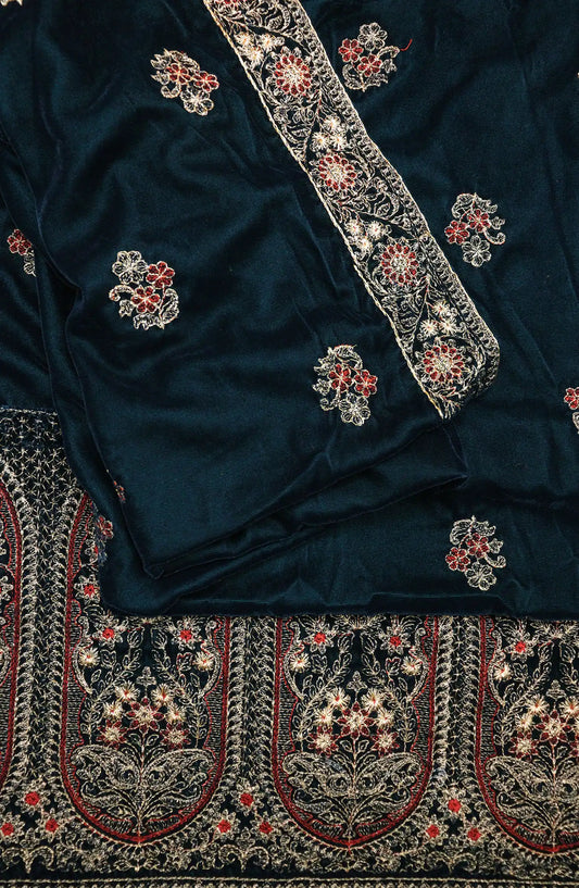 Royal Vibes Embroidered Velvet Shawl Collection by Alkarim - VS 5122 B