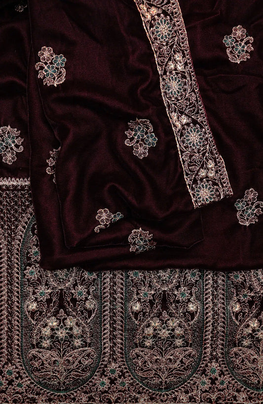 Royal Vibes Embroidered Velvet Shawl Collection by Alkarim - VS 5122 H