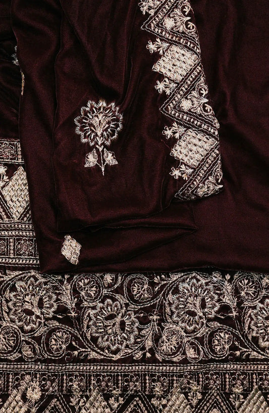 Royal Vibes Embroidered Velvet Shawl Collection by Alkarim - VS 5133 C