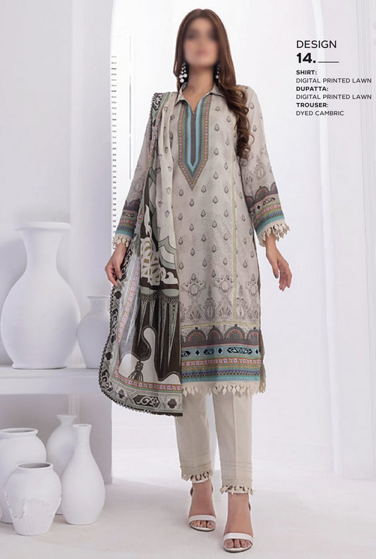 Design 14 ANUM DIGITAL PRINTED LAWN  Collection Vol 02