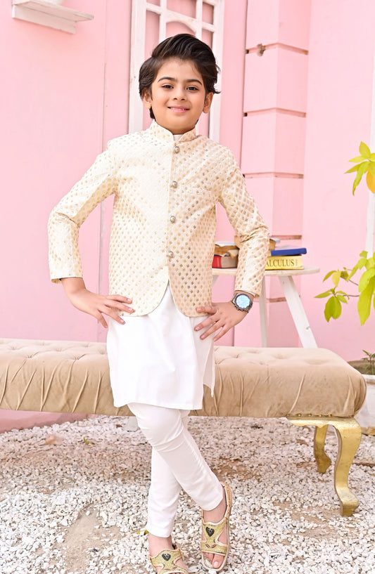 Exclusive Prince Coat Collection By Hassan Jee - White Prince coat - P15