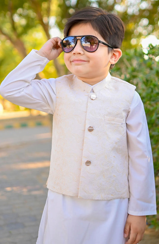 Exclusive Wasit Coat with Shalwar Kameez Collection By Hassan Jee - WKS 022