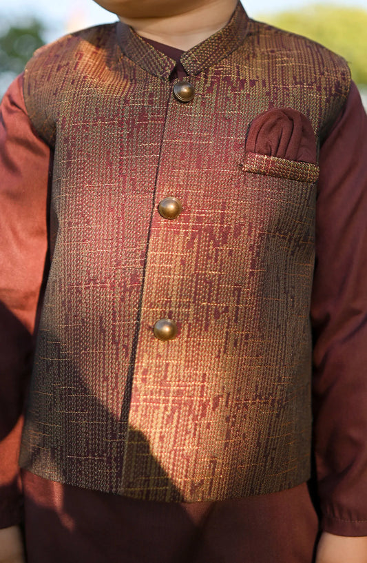 Exclusive Wasit Coat with Shalwar Kameez Collection By Hassan Jee - WKS 023