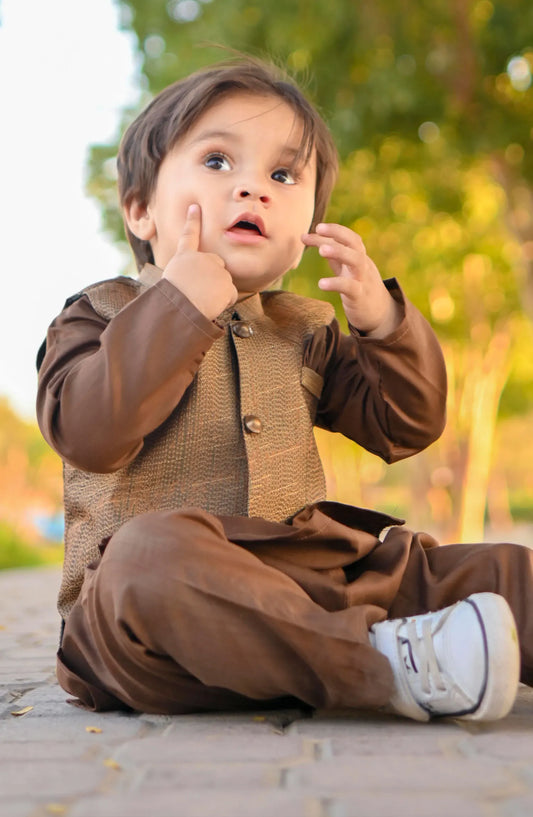 Exclusive Wasit Coat with Shalwar Kameez Collection By Hassan Jee - WKS 025