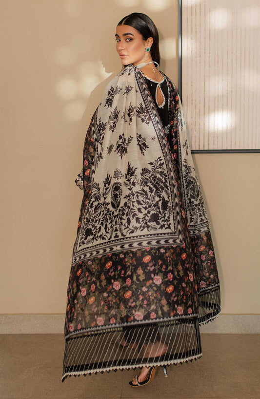 Zellbury Embroidered Cotton Unstitched 3 Piece - WUC 24E 30701 - ZB25C - Black - Summer Collection