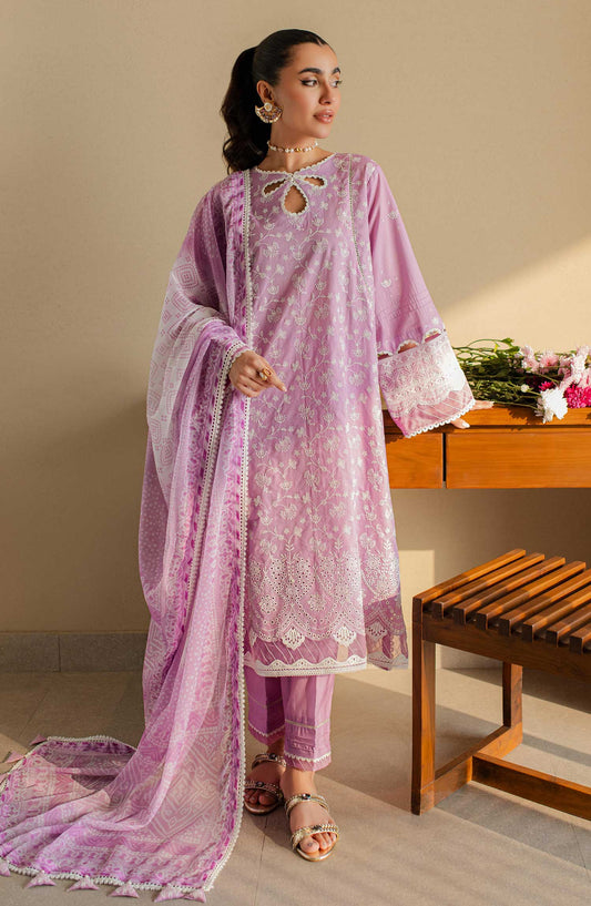 Zellbury Embroidered Cotton Unstitched 3 Piece - WUC 24E 30703 - ZB25C - Purple - Summer Collection