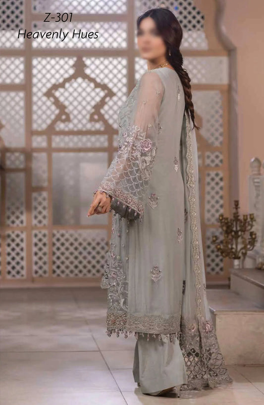 Zarsha By Flossie Luxury Chiffon Vol 03 2024 - Z 301 Heavenly Hues