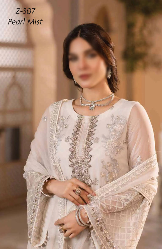 Zarsha By Flossie Luxury Chiffon Vol 03 2024 - Z 307 Pearl Mist