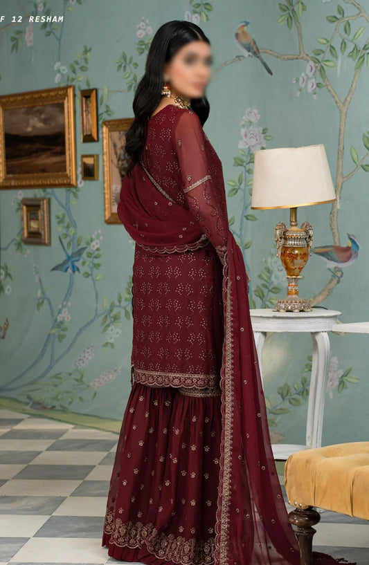 Zarif Afsanah Formal Edit Collection 2024 - ZAF 12 RESHAM