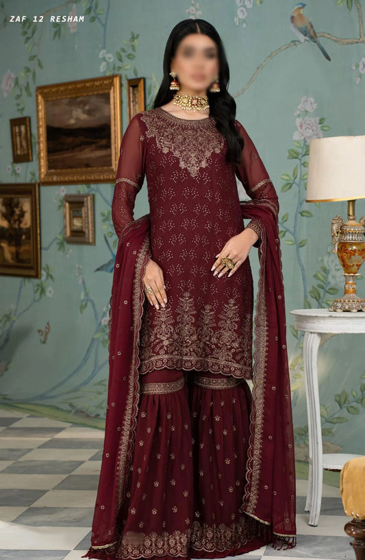Zarif Afsanah Formal Edit Collection 2024 - ZAF 12 RESHAM