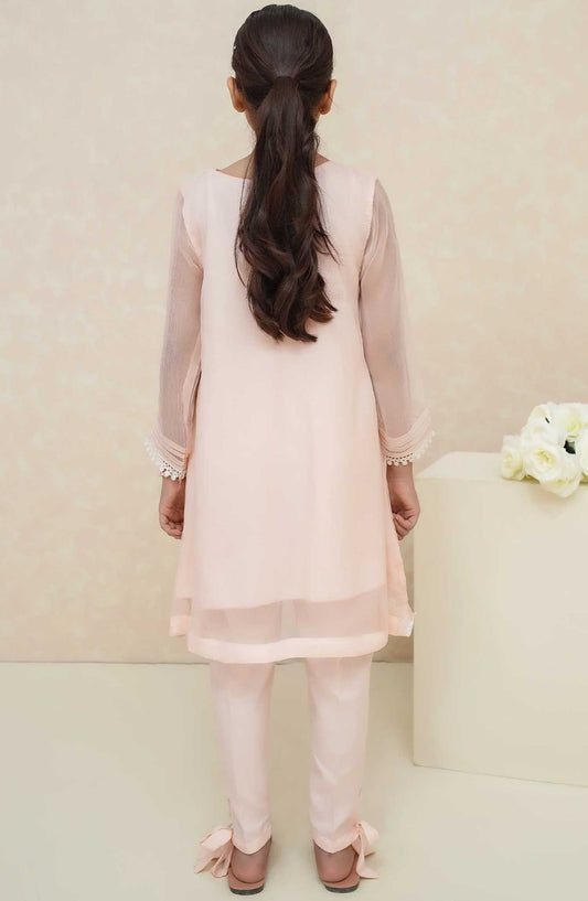 Modest Embroidered Chiffon Stitched 2 Piece - Zehra Pink - MD25F - Festive Collection