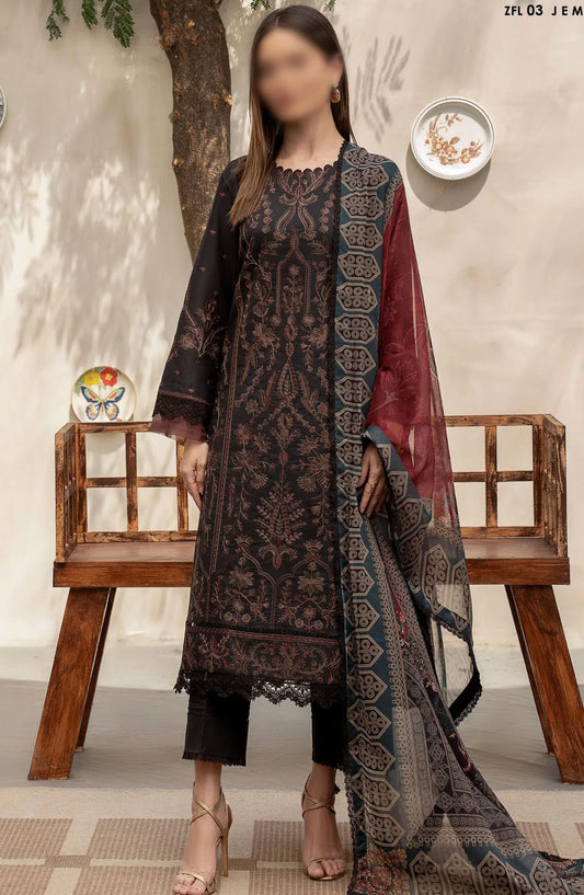 ZARIF FESTIVE LAWN EMBROIDERED & PRINTED EDIT - ZFL 03 JEMIMA
