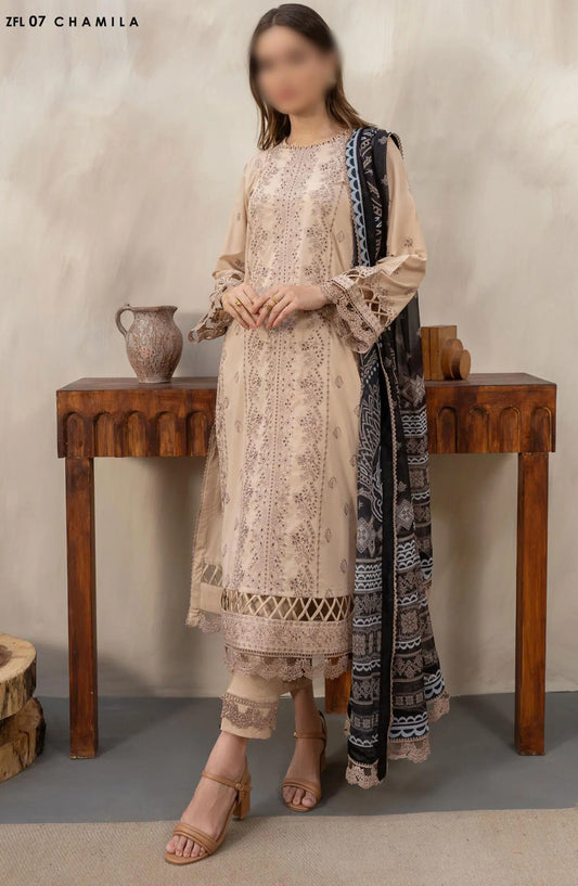 ZARIF FESTIVE LAWN EMBROIDERED & PRINTED EDIT - ZFL 07 CHAMILA