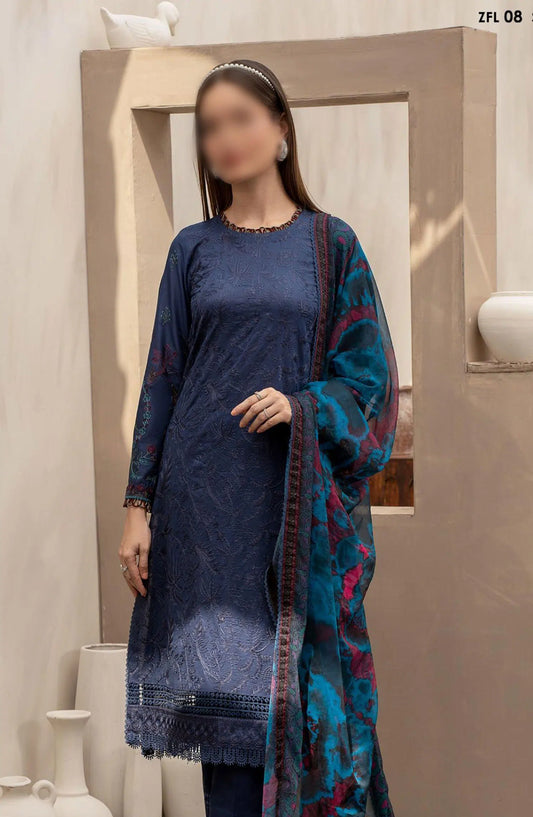 ZARIF FESTIVE LAWN EMBROIDERED & PRINTED EDIT - ZFL 08 SEEMAL