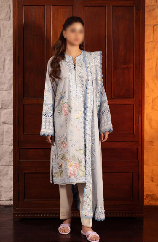 Zaha Unstitched Lawn Collection 2024 - ZL24-01B ELA