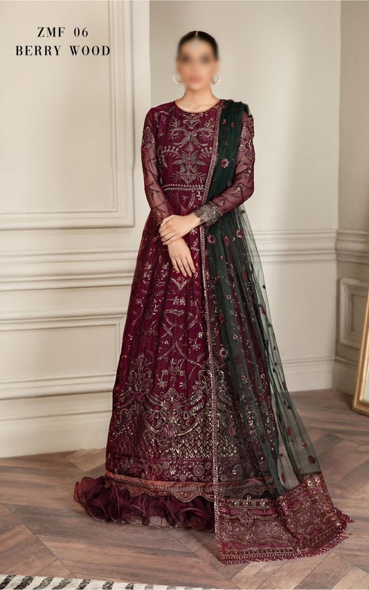 Mehroze Festive Formals Collection by Zarif ZMF 06 BERRY WOOD
