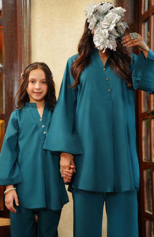 Amna Khadija Casual Lawn Stitched 2 Piece - Blue - 0088-M - AK25BNB - Summer Collection
