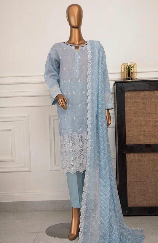 Nakshkari by HZ Textile Embroidered Lawn Unstitched 3 Piece Suit - A-969 - HZ25NE - Blue - Summer Collection