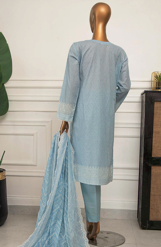 Nakshkari by HZ Textile Embroidered Lawn Unstitched 3 Piece Suit - A-969 - HZ25NE - Blue - Summer Collection