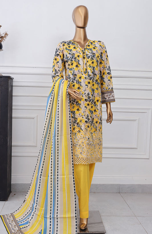 Anmol by HZ Textile Chikankari Lawn Unstitched 3 Piece Suit - ACE-1075 - HZ25ACE - Yellow - Summer Collection