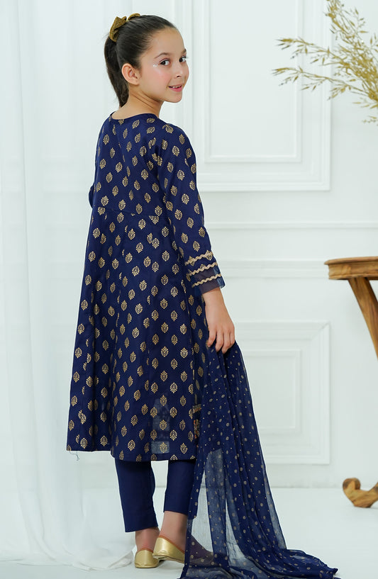 Amna Khadija Embroidered Cotton Stitched 3 Piece Suit - BBMDD-07-D - AK25BNBD2 - Blue - Summer Collection