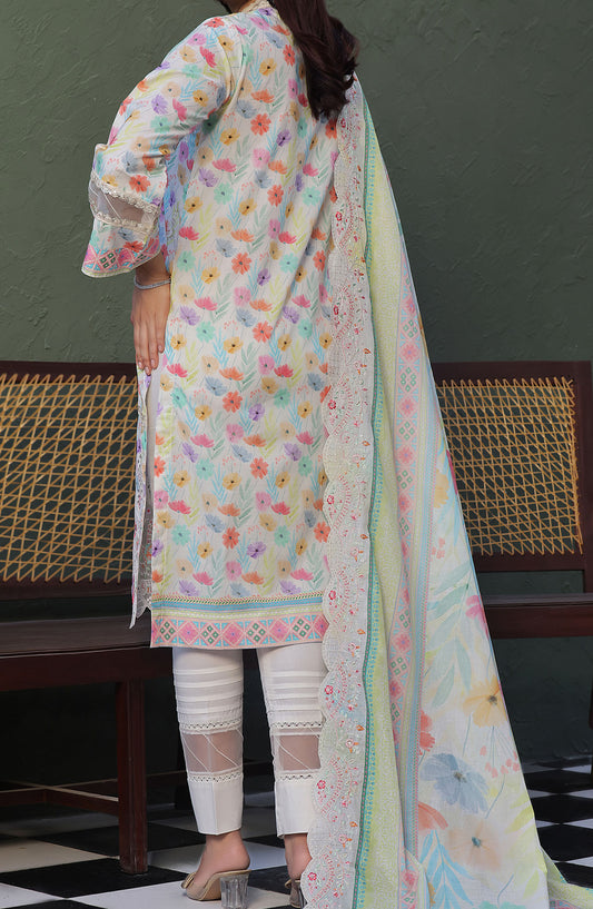 Zynah by VS Textile Chikankari Lawn Unstitched 3 Piece Suit - D-581 - VS25ZCL - White - Summer Collection