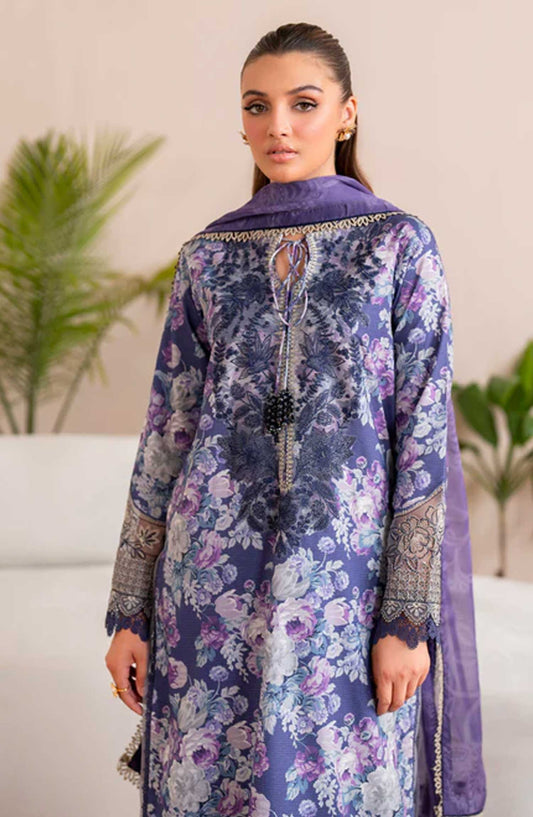 Xenia Formals Embroidered Lawn Unstitched 3 Piece - 01 Elea - XF25PK - Purple - Summer Collection