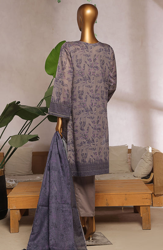 Aashkaaar by HZ Textile Embroidered Lawn Stitched 3 Piece Suit - EPL-3P-003 - HZ25ASHV5 - Grey - Summer Collection