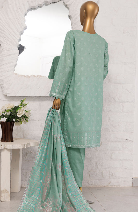 HZ Textile Embroidered Lawn Unstitched 3 Piece Suit - ES-02 - HZ25EESL - Green - Summer Collection
