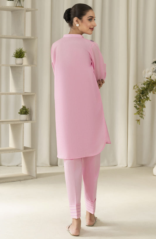 La Rosaa Embroidered Dobby Lawn Stitched - Flora 2Pc - LRS25EE - Pink - Casual Collection
