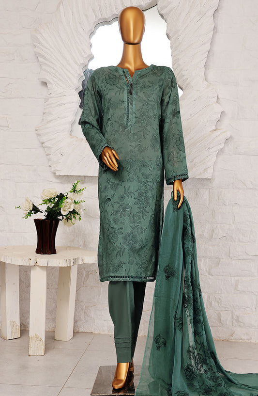 HZ Textile Printed Lawn Unstitched 3 Piece Suit - MBE-1024 - HZ25MEBE - Green - Summer Collection