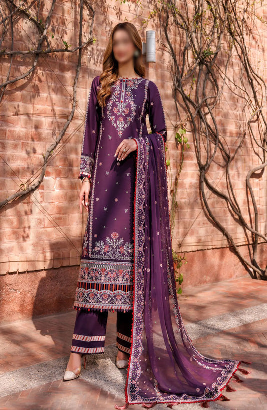 Farasha Kaavish Eid Festive Lawn SS Collection 2024 - 02-SHADOW BERRY