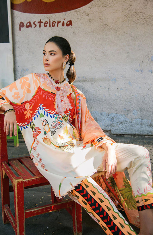 Hemline by Mushq Embroidered Lawn Unstitched 3 Piece Suit - Mulberry Tree - MQ25LDHP - Off White - Summer Collection