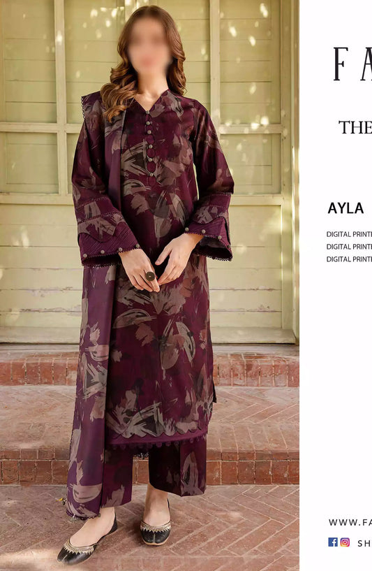 Farasha The Winter Whispers Unstitched Khaddar 2024 - 02 AYLA