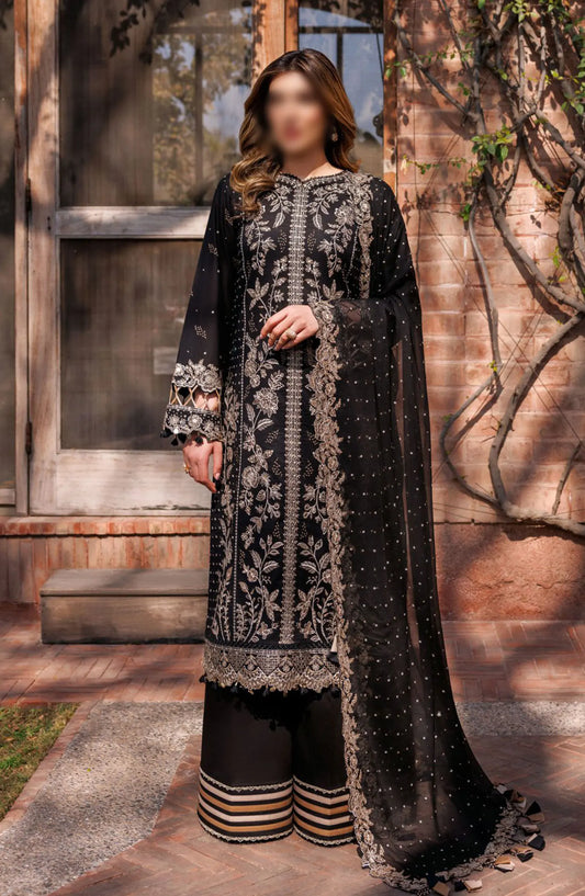 Farasha Kaavish Eid Festive Lawn SS Collection 2024 - 03- RAVEN AURA