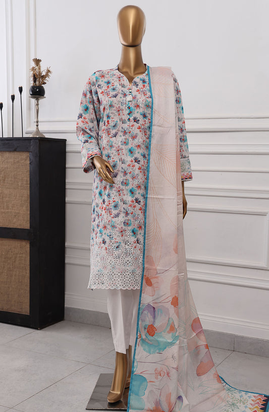 Anmol by HZ Textile Chikankari Lawn Unstitched 3 Piece Suit - ACE-1072 - HZ25ACE - Off White - Summer Collection