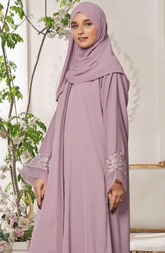 TGM25AB Women Embroidered Abaya Blossom Grace