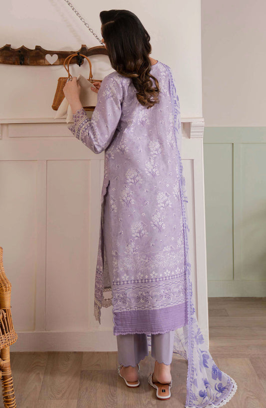 Neeshay Embroidered Lawn Unstitched 3 Piece Suit - Lavender Dream - NSH25SL2 - Purple - Summer Collection