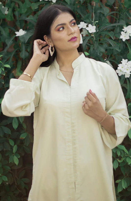 Zauk Casual Georgette 2 Piece Suit - Lemon Yellow - ZK25CC - Yellow - Casual Collection