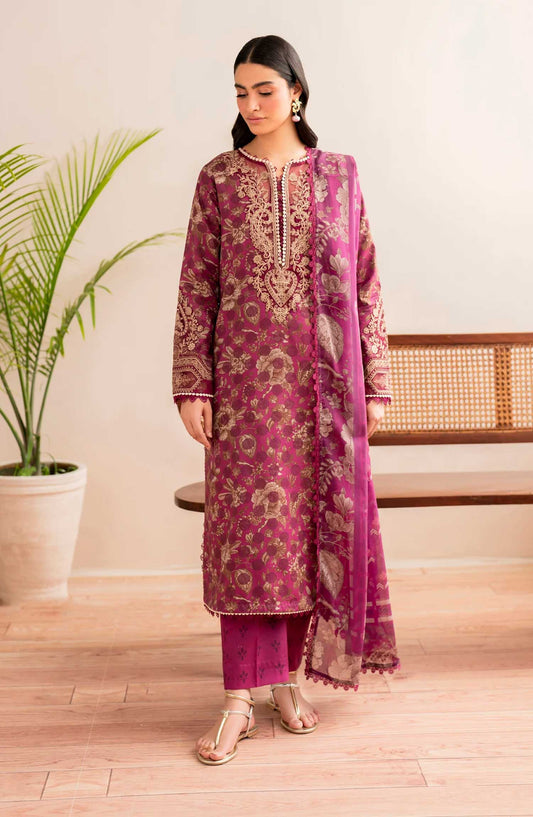 Xenia Formals Embroidered Lawn Unstitched 3 Piece - 03 Noah - XF25PK - Hot Pink - Summer Collection