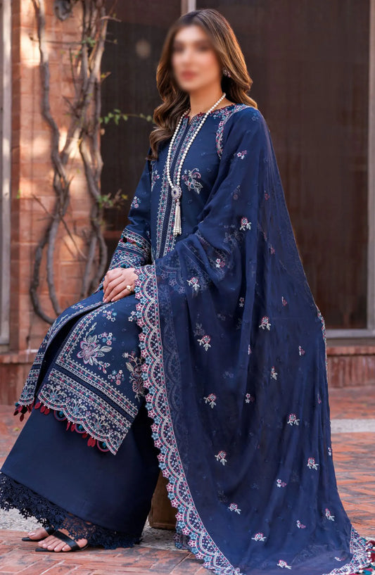 Farasha Kaavish Eid Festive Lawn SS Collection 2024 - 04- DEEP SAPPHIRE