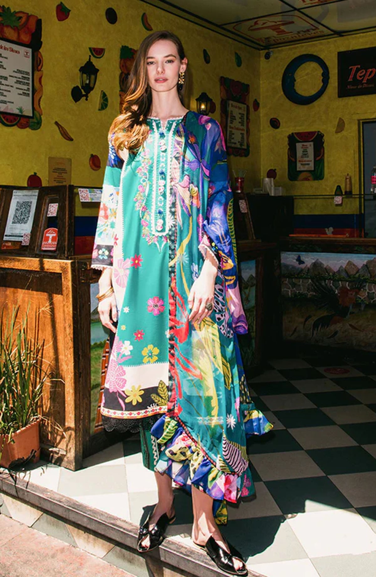 Hemline by Mushq Embroidered Lawn Unstitched 3 Piece Suit - Water Dancers - MQ25LDHP - Blue - Summer Collection