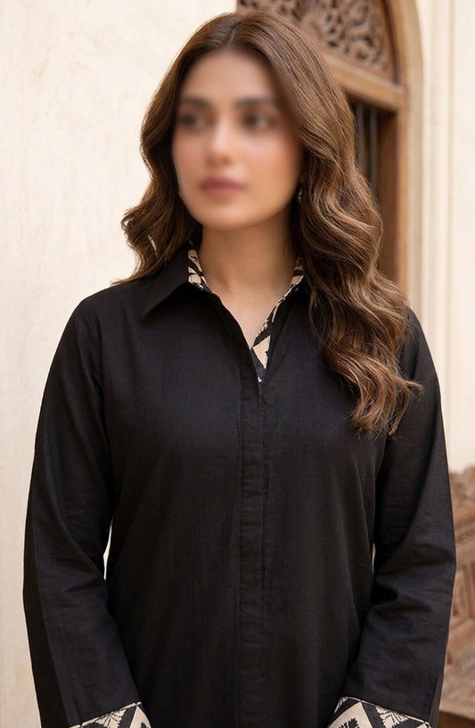 Amna Khadija Dastan Sunset Soiree Lawn Stitched 2 Piece Suit - AKPD-01 - AKP26TAAN - Black - Summer Collection