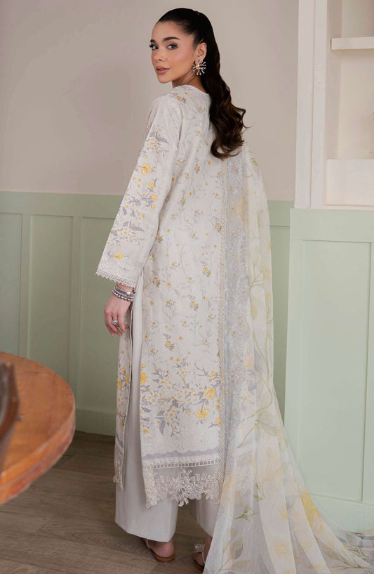 Neeshay Embroidered Lawn Unstitched 3 Piece Suit - Cloud Veil - NSH25SL2 - Grey - Summer Collection